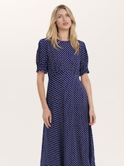 Finery Φόρεμα Μικρά μεγέθη τσαγιού Mela Polka Dot Μίντι - Εικόνα 2 του 6
