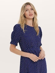 Finery Φόρεμα Μικρά μεγέθη τσαγιού Mela Polka Dot Μίντι - Εικόνα 3 του 6