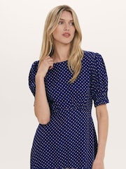 Finery Φόρεμα Μικρά μεγέθη τσαγιού Mela Polka Dot Μίντι - Εικόνα 4 του 6