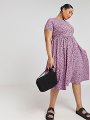 Simply Be Pink Supersoft Pocket Midi Dress - Image 1 of 5