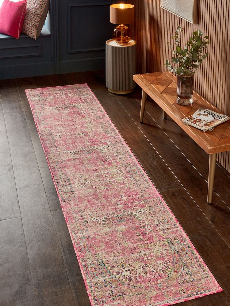 Fushsia Pink Washable Emporium Oriental Runner - Image 1 of 5