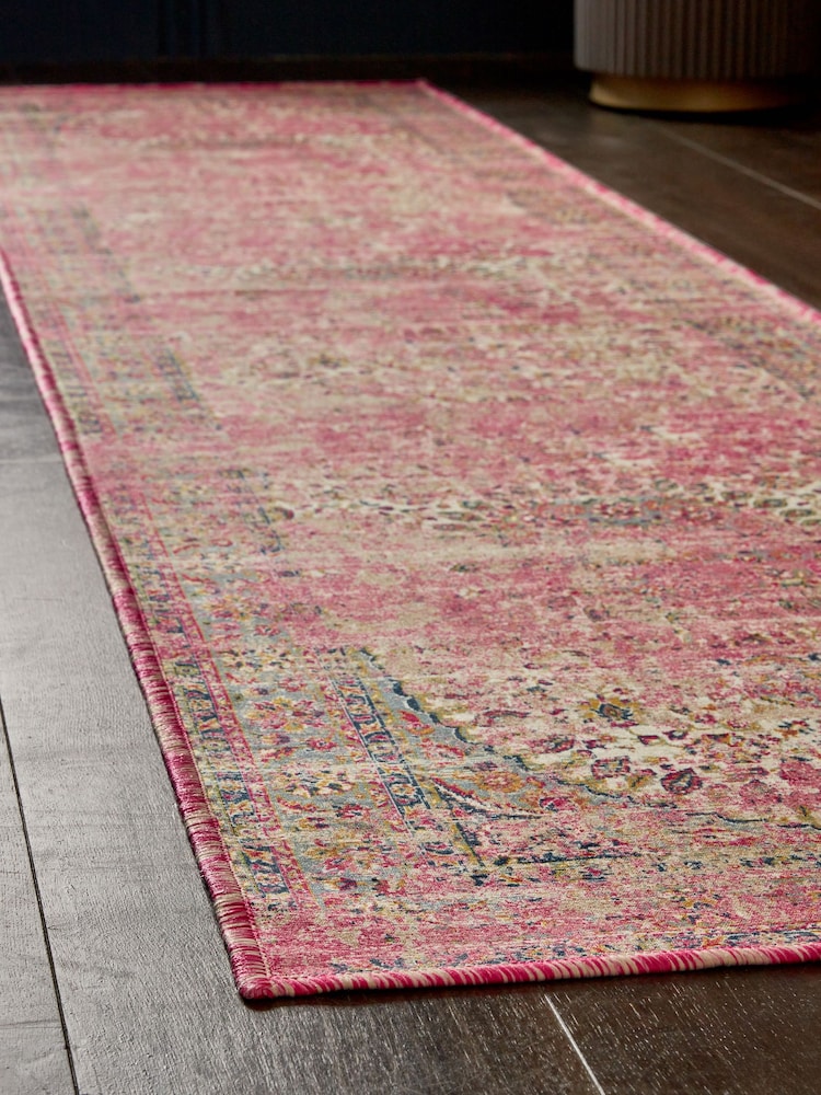 Fushsia Pink Washable Emporium Oriental Runner - Image 2 of 5