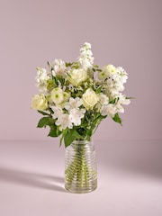 White Rose and Chrysanthemum Fresh Flower Letterbox Bouquet - Image 1 of 5