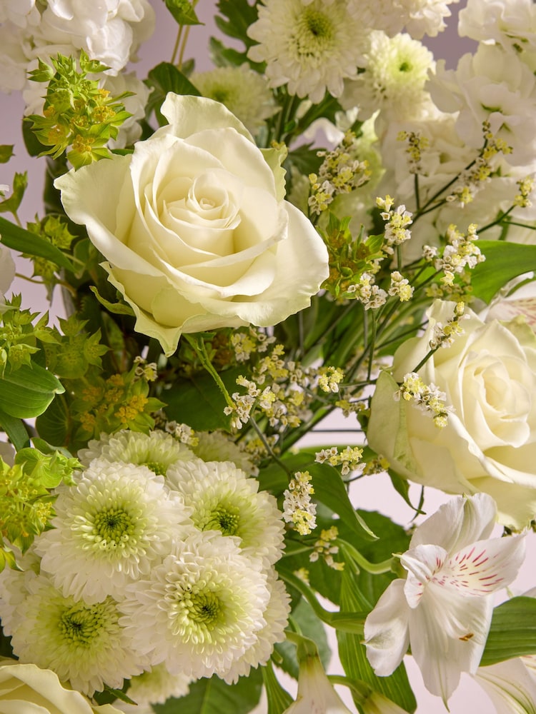 White Rose and Chrysanthemum Fresh Flower Letterbox Bouquet - Image 2 of 5