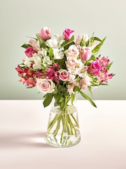 Pink Rose and Alstroemeria Fresh Flower Letterbox Bouquet - Image 1 of 6