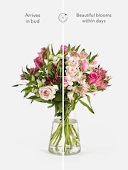 Pink Rose and Alstroemeria Fresh Flower Letterbox Bouquet - Image 3 of 6