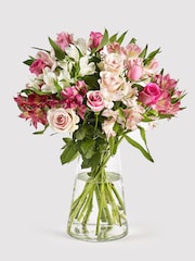 Pink Rose and Alstroemeria Fresh Flower Letterbox Bouquet - Image 5 of 6