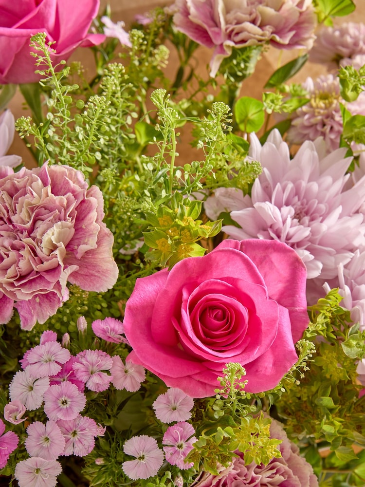 Pink Chrysanthemum and Roses Fresh Flower Bouquet - Image 2 of 6