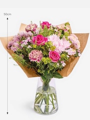 Pink Chrysanthemum and Roses Fresh Flower Bouquet - Image 3 of 6