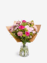 Pink Chrysanthemum and Roses Fresh Flower Bouquet - Image 4 of 6