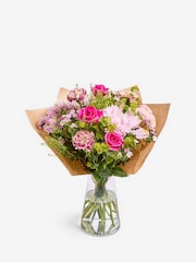 Pink Chrysanthemum and Roses Fresh Flower Bouquet - Image 5 of 6