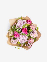 Pink Chrysanthemum and Roses Fresh Flower Bouquet - Image 6 of 6