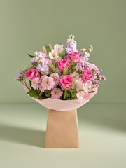 Pastel Rose and Chrysanthemum Fresh Flower Bouquet in Gift Bag - Image 1 of 5