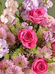 Pastel Rose and Chrysanthemum Fresh Flower Bouquet in Gift Bag - Image 2 of 5