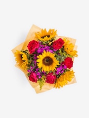 Bright Sunflower and Rose Fresh Flower Bouquet in Hatbox - Image 4 of 4