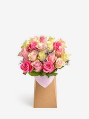 Pastel Rose Fresh Flower Bouquet in Gift Bag - Image 3 of 4