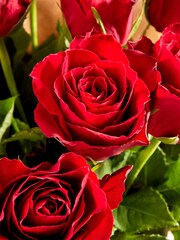 Red Dozen Roses Fresh Flower Bouquet - Image 2 of 4