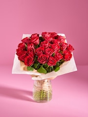 Red Two Dozen Roses Fresh Flower Bouquet - Image 1 of 4