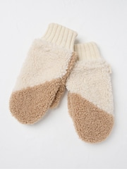 FatFace Ivory Borg Mitten - Image 1 of 4