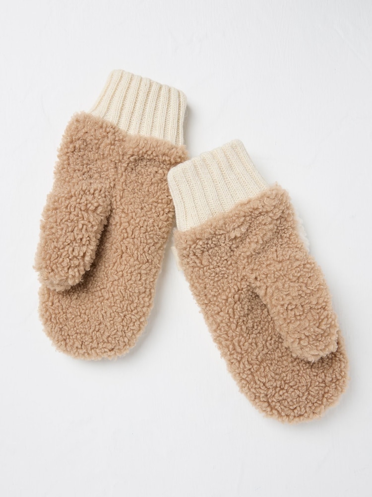 FatFace Ivory Borg Mitten - Image 2 of 4