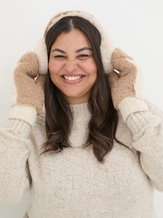 FatFace Ivory Borg Mitten - Image 3 of 4