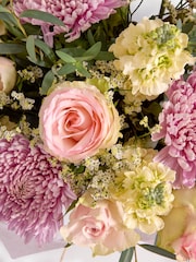 Laura Ashley Pink Rose and Bloom Chrysanthemum Fresh Flower Bouquet in Gift Bag - Image 2 of 5