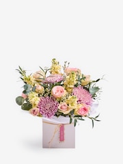 Laura Ashley Pink Rose and Bloom Chrysanthemum Fresh Flower Bouquet in Gift Bag - Image 4 of 5