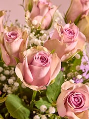 Lilac Purple Rose Fresh Flower Bouquet in Gift Bag - Image 2 of 4