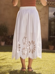 White Cut-Out Maxi Skirt - Image 3 of 8