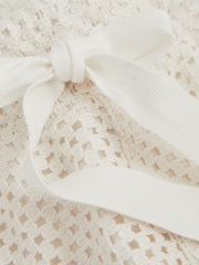 Reiss Ecru Palma Ché Crochet Contrast Trim Drawstring Shorts - Image 4 of 5
