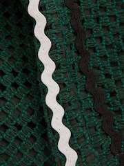 Reiss Dark Green Palmo Ché Crochet Contrast Trim Drawstring Shorts - Image 5 of 5
