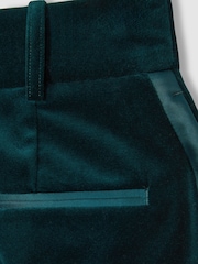 Reiss Teal Parisa Velvet and Satin Suit Skirt - Image 6 of 6