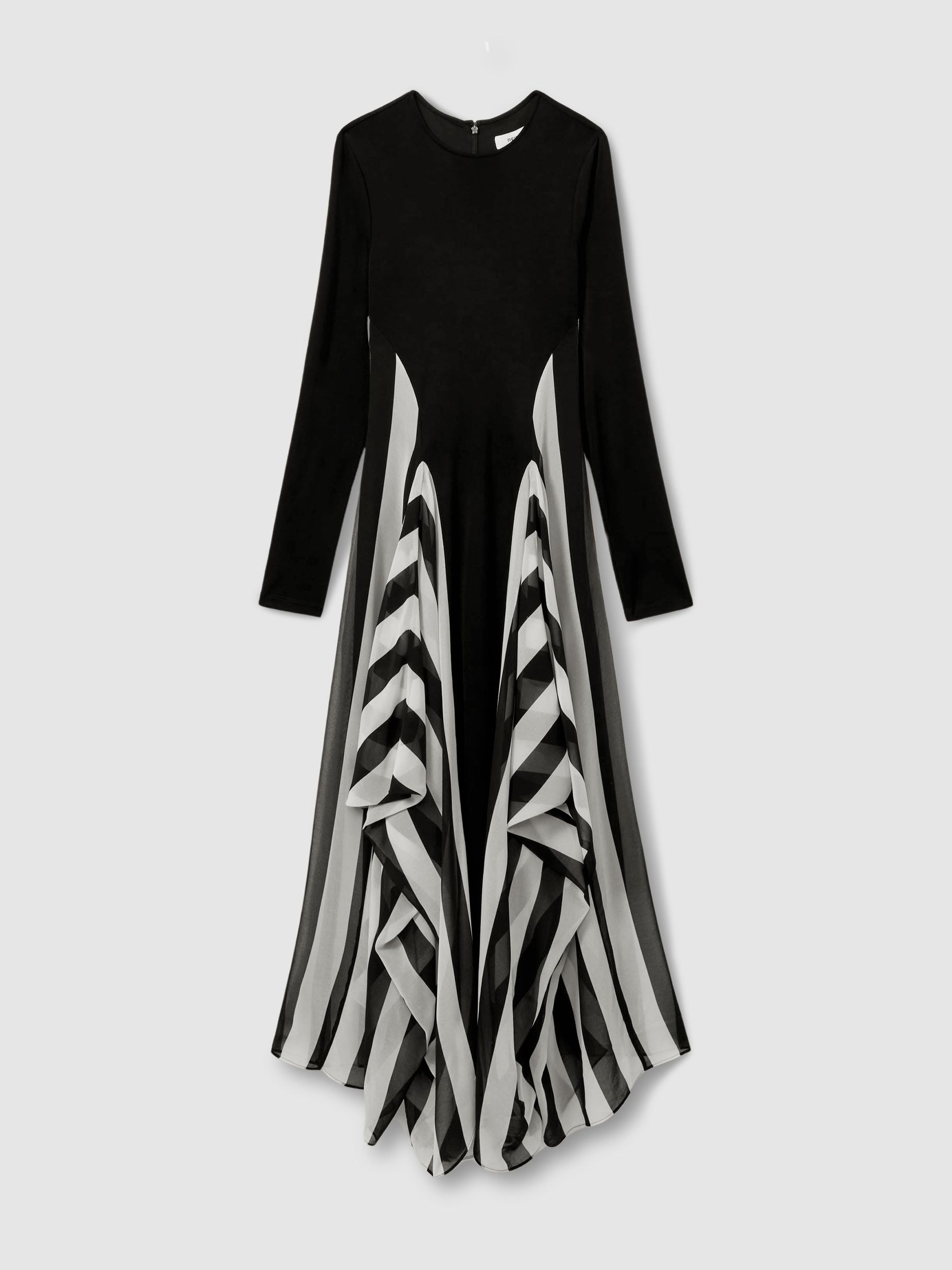 Buy Reiss Black White Dita Jersey Flared Hem Midi Dress from Next Saudi Arabia