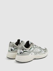 Reiss Silver/Green Volt Nubuck and Mesh Trainers - Image 5 of 6