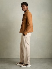 Reiss Tobacco Volt Nubuck and Mesh Trainers - Image 2 of 6