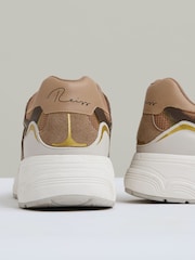 Reiss Tobacco Volt Nubuck and Mesh Trainers - Image 5 of 6