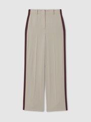 Reiss Stone Isla Side Stripe Wide Leg Trousers - Image 2 of 6