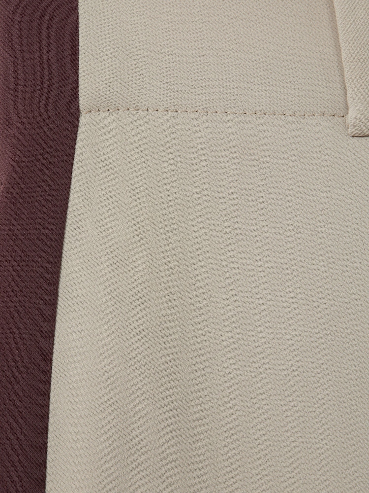 Reiss Stone Isla Side Stripe Wide Leg Trousers - Image 6 of 6