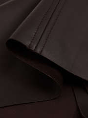 Reiss Chocolate Aliza Atelier Leather Scoop Neck Top - Image 6 of 6