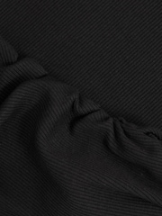 Reiss Black Trudy Ribbed Ruched Waist Vest - Image 5 of 6