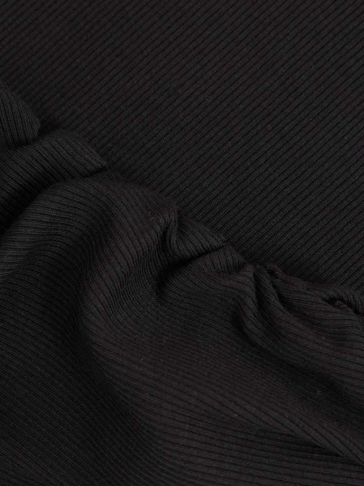 Reiss Black Trudy Ribbed Ruched Waist Vest - Image 5 of 6