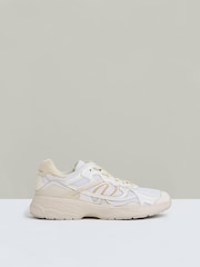 Blanco - Reiss Volt Nubuck and Mesh Trainers - Imagen 1 de 6