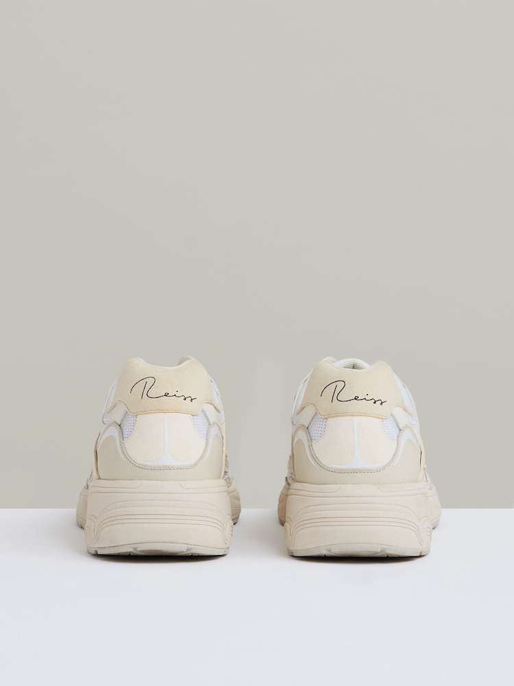 Reiss White Volt Nubuck and Mesh Trainers - Image 4 of 6