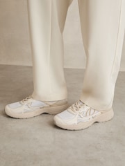 Blanco - Reiss Volt Nubuck and Mesh Trainers - Imagen 5 de 6