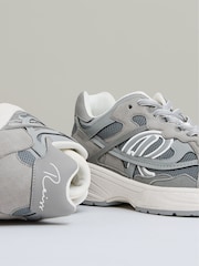 Gris - Reiss Volt Nubuck and Mesh Trainers - Imagen 5 de 6