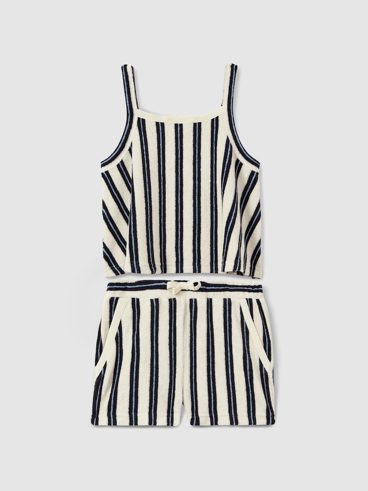 Reiss Navy June 4-9 yrs Towelling Vest Top and Shorts Set - Image 2 of 5
