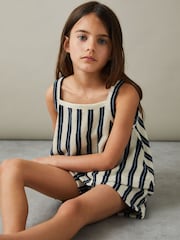 Reiss Navy June 4-9 yrs Towelling Vest Top and Shorts Set - Image 3 of 5