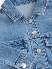 Srednje modra - Fuller Bust denim Fitted jakna; suknjič - Slika 6 iz 7