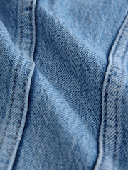 Srednje modra - Fuller Bust denim Fitted jakna; suknjič - Slika 7 iz 7