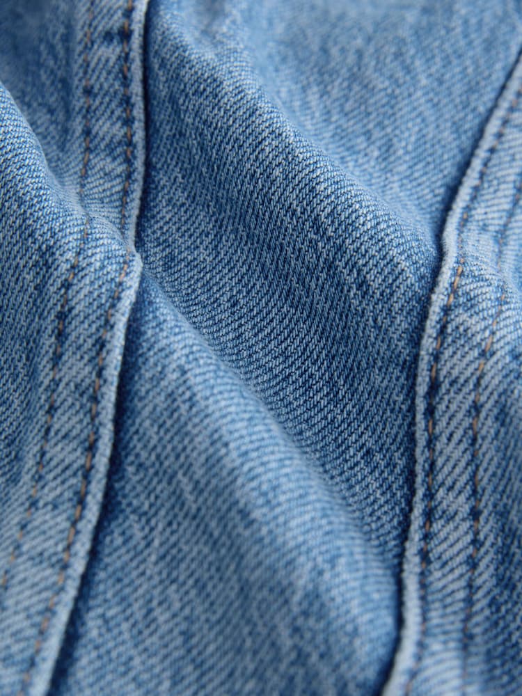 Srednje modra - Fuller Bust denim Fitted jakna; suknjič - Slika 7 iz 7